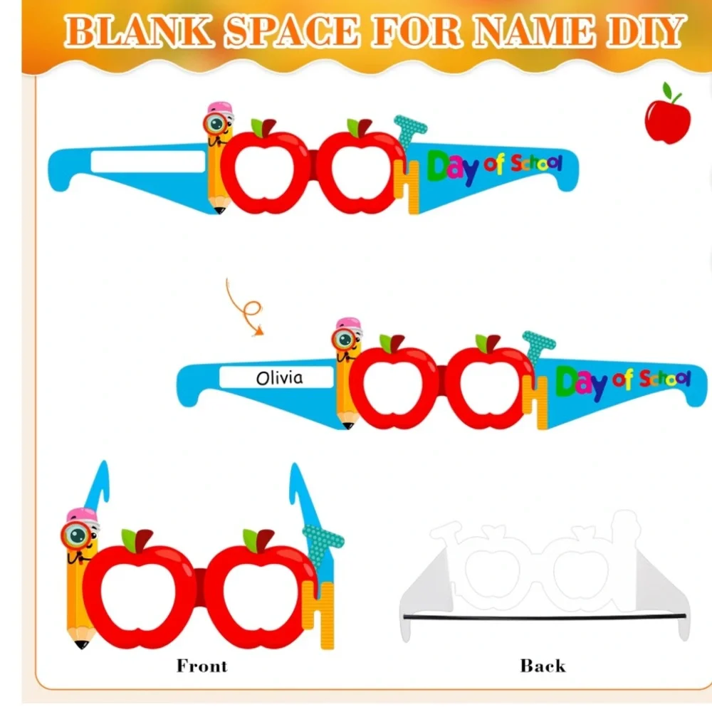 NWT (24) 100th Day of School Colorful Paper Glasses Fun Headbands Crowns Eyewear